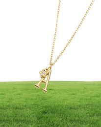 Designer Necklace Luxury Jewellery Flower Crystal Initial For Women AZ Alphabet Letter Gold Chain Pendant Zircon Friend Christmas G4781292