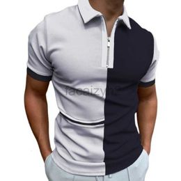 Men's Plus Tees & Polos 2024 Summer New 3D Digital Print Loose Lapel Casual Sports Men's Zipper Polo Shirt Short Sleeve T Shirts tops