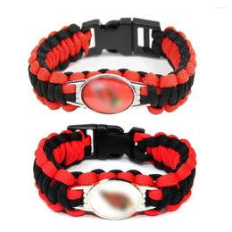 Bangle 18 25MM Glass Football Charms Sparrow Bracelet Paracord Survival Braided Rope Sports Bangles DIY Jewellery