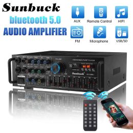 Amplifier SUNBUCK 3000W bluetooth Stereo Amplifier Surround Sound USB SD AMP FM DVD AUX LCD Display Home Cinema Karaoke Remote Control