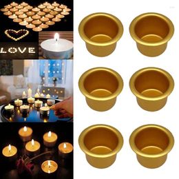 Candle Holders 10pcs Mini Golden Cup Holder Stand Wedding Party Home Drip Protector Device Aluminum To Prevent Wax