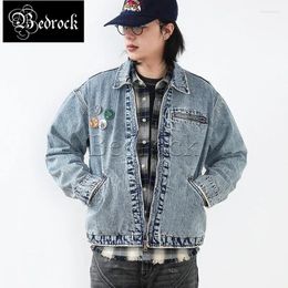 Men's Jackets MBBCAR Detroit Jacket J97 Vintage Workwear 14oz Relaxed Fit Brand Clothing Washed Distressed Coats Cleanfit Cotton Clothes