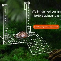 Decor Turtle Basking Platform Acrylic Reptile Resting Terrace Hangable Turtle Drying Platform Turtle Terrarium Dock Tortoise Habitat