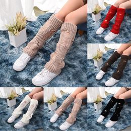 Women Socks Fashion Soft Stretch Socking Winter Warm Leg Cover Home Knee Thick Woolen Pants Warmers Hollow Footwear