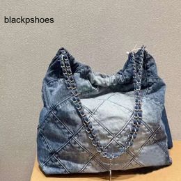 Chanellly CChanel Chanelllies Shopping CC Shoulder Jean Denim Bags Classic Brand Totes CF Luxury 22 Bag With Purses Inside Silver Hardware 2023 New Casual Handbags 2