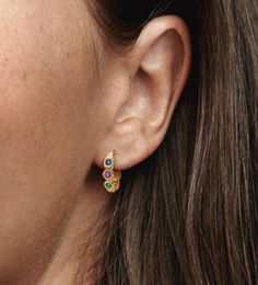 925 Sterling SilverHoop Earrings Gold Baby Earrings With Pearls Fits European Jewely Style Gift 2152630108334892