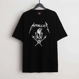 Men's T-Shirts Saint Michael T-shirt High Street Hip Hop Skull Simple Line-DrawAtlas PrintLovers Men Woman Versatile Top Tees J240506