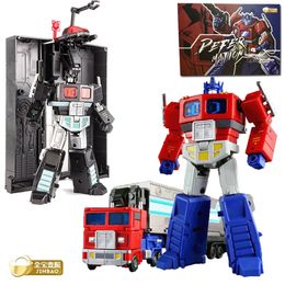 Jinbao Transformation Mini OP Commander With Trailer Roller Pocket Size Backpack Action Figure Robot Model Toys Kids Gifts 240422