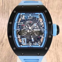 Wristwatch Men's Luxury Watch Mechanical Watch Series RM 030 Blue Ceramic Limited Edition Mens Fashion Leisure Sports Mechanical Watch