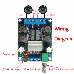 Amplifiers TPA3116 2.0 Two Channel Digital power amplifier Board 50W + 50W Stereo Audio amplifier