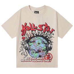Hell Star Shirt 24SS Top Quality Mens Firt Designer Рубашки для мужчин Летняя одежда мода пары хлопковые футболка.