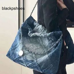 Chanellly CChanel Chanelllies Designer Tote Handbag Womens CC Denim Bag Blue Crossbody CF Flap Shopping Shoulder Bag Vintage Embroidery Print Thread Bags 3 Sizes