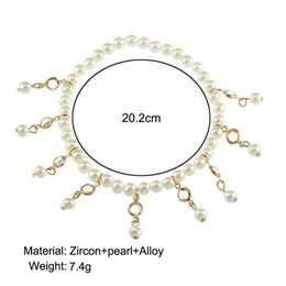Anklets Summer hot New Fashion Foot Jewellery adjustable crystal link with pearl anklet gift for Women to beach A-52