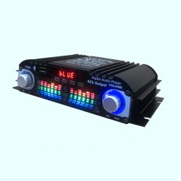 Amplifier HiFi Stereo Power Amplifier Professional Digital Bluetooth 5.0 FM SD USB DC 12V 4 Channel Audio Receiver for Home Party Bar Car