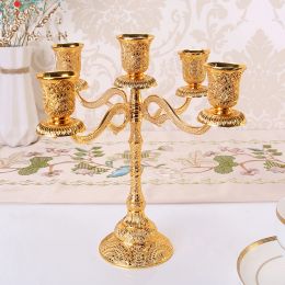 Holders IMUWEN Metal Candle Holders Hollow Design Candlestick Tabletop Stand Wedding Decoration Candelabra Home Table Decor