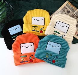 Adventure Time Merch Cartoon Symbol y embroidered Woollen hat autumn and winter black thickened warm knitted hat2250279