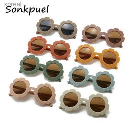 Sunglasses New Childrens Sunglasses Sunflower Round Cute Childrens Sunglasses Boys and Girls UV Protection Baby Sunglasses Cute Glasses WX