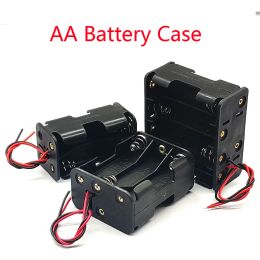 Accessories AA Battery Case Double Side Spring Plastic Battery Box BackToBack With Line 2/4/6/8 Slot AA Battery Holder 3V/6V/9V/12V