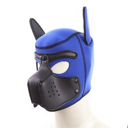 Puppy Gay Hood Rubber Fetish Mask Puppy Play Games Dog Slave Full Head Bondage Restraints BDSM Sex Hood Adult Toys for Men Gay 240506