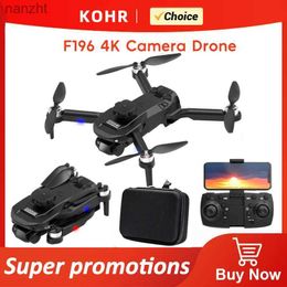 Drones KBDFA New F196 Brushless Motor 4K HD Dual Camera WIFI FPV Drone 8K Professional Obstacle Avoidance Folding Four Helicopter Gifts WX