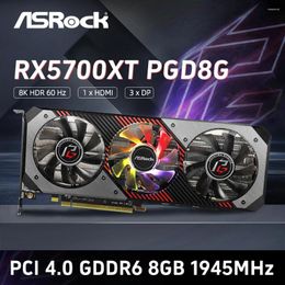 Graphics Cards ASROCK RX5700XT PGD 8GO Card Radeon RX 5700 XT 14000MHz GDDR6 8GB 256bit 7nm Used