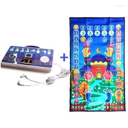 Carpets Islamic Interactive Prayer Rug Muslim Carpet For Children Worship Salat Musallah Praying Mats Electronic Digital Speaker Box Dh3Py