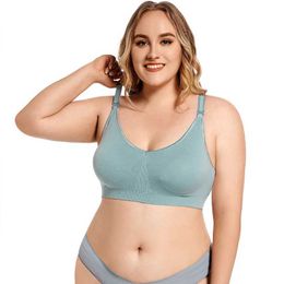 Maternity Intimates Plus size wireless maternity bra with front opening gathered together to prevent sagging seamless 3D breathable and comfortable breast en