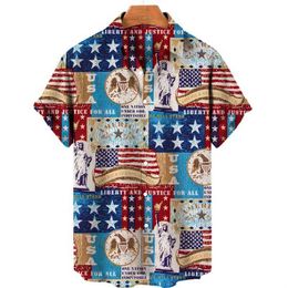 Men's Casual Shirts American Flag 3D Printed Shirts For Men Clothes Funny USA Fahsion Architecture Strtwear Blouses Casual Y2k Boy Lapel Blouse Y240506