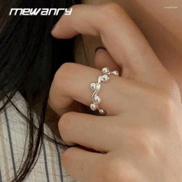 Cluster Rings Mewanry Silver Colour Wave Balls Geometric For Women Creative Design Fashion Temperament Party Jewellery Accessories Gifts