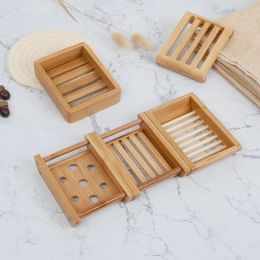 Dishes Natural Wood Soap Box Bamboo Wooden Soap Holder Soap Base Bamboo To Remove Mildew Drain Hygiene Bamboo Box Soap Bamboo Shelf
