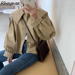 Women's Jackets Solid Women Simple All-match Streetwear Trendy Fashion Retro Daily Casual Loose Korean Style Cool College Chic