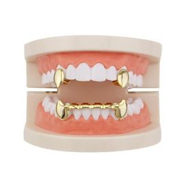 Grillz, Dental Grills Hip Hop Smooth Grillz Real Gold Plated Vampire Tiger Teeth Rappers Body Jewelry Four Colors Golden Sier Rose Gu Dh1Mq