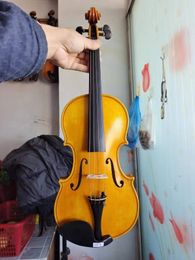 4/4 violin Guarneri model 1743 flamed maple back spruce top hand carved