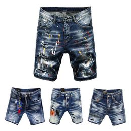 Men's Shorts Mens Designer Shorts Jeans Fashion Casual Slim Ripped Zipper Patch embroidery Denim Shorts For Men Street Punk Blue Jean Short