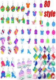 Christmas Keychain Push Bubble Toys Party Favour Toy s key chain Anti Stress Board halloween gift Interactive Games UPS freeship9364642