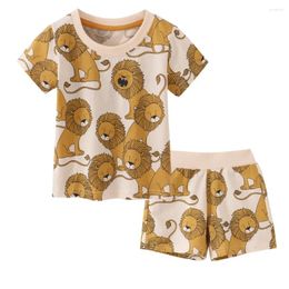 Clothing Sets Boys Girls Summer Short Suit Children Cotton Cute Printed Tops Shorts 2 Pieces Infant Homewear 2-7Y