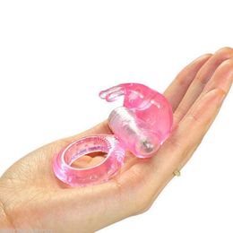 rabbit clit erection vibrating vibrator cock enhancer dick penis ring sex toy T7018679347