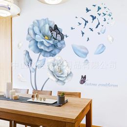 Wall Stickers Watercolor Flower And Butterfly Sticker For Bedroom Sofa TV Background Dining Room Layout Romance Warmth