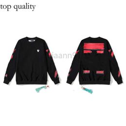 Men's Hoodies Sweatshirts Off Designer Luxury Off Style Trendy Fashion Sweater Painted Arrow Crow Stripe Harajuku Pullovers Streetwear O 850