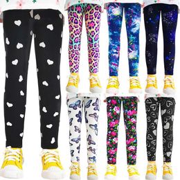 Trousers Girls with long legs summer childrens printed pants baby girls with tight long legs children with slim and elastic Trousers pencil pants for 2-13 yearsL2403