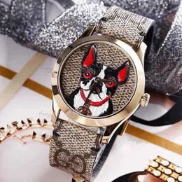 Designer watch anime cartoon Watch animal Luxury Classic Womenwatch Cute adorable Fashion Elegant watch canvas strap rainbow Colour lady wristwatches