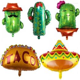 Party Decoration Mexican Carnival Supplies Taco Balloon Cactus Lama BOUT LOVE Foil Balloons Mexico Hat