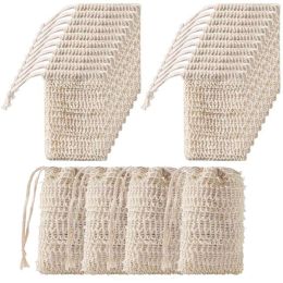 Scrubbers soap bar sisal soap bag Shower Bath Sisal SoAP Bag Natural Exfoliating SoAP SaVER PouCH Holder net soap 36/24/15/10PCS