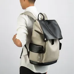 Backpack Fashion Bags Men Leather Travel Plecak College Teenager Mochila Escolar Cool Male PU Daypack Men's Shoulder Book