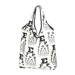 Storage Bags Opticians Eye Chart Groceries Shopping Funny Shopper Shoulder Tote Large Capacity Portable Handbag