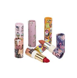 121mm 35g Empty Cute Printing Paperboard Lip Balm Tubes Kraft Paper Recyclable Cardboard Chapstick Containers4263578