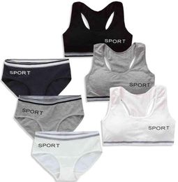 Girls Sports Bra Gym Underwear Wireless Teenager Cotton Young Training Set 816T9339533