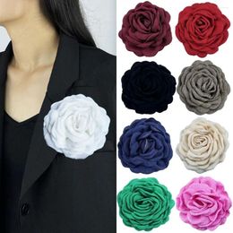 Brooches French Style Camellia Brooch Handmade Clothing Accessory 9CM Large Flower Lapel Pin Multi-layer Badge