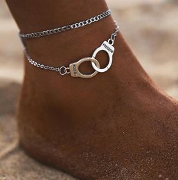 Fashion Handcuffs Ankle Bracelet For Women Boho Style Star Anklet Multilayer Foot Chain Beach Accessories Gift4424924