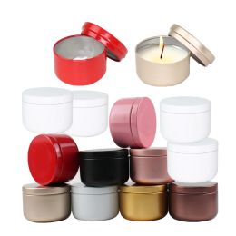 Candles 45/60/80/100pcs Aluminium Candle Tin 50ml Round Candle Containers Cosmetic Jars Oil Cream Pot Empty Aromatherapy Sealed Metal Can